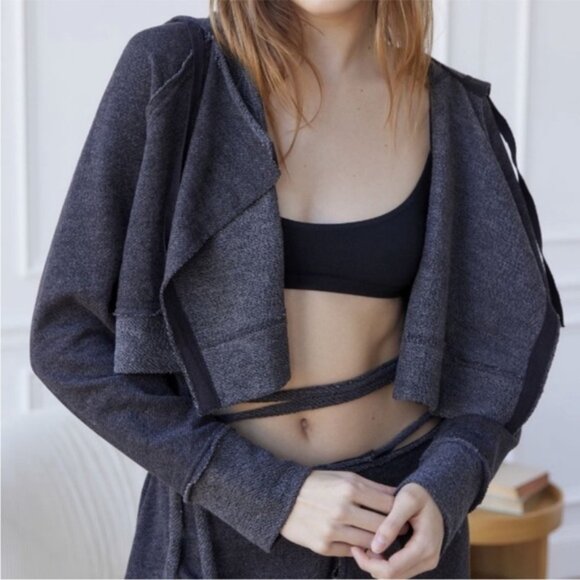 Urban Outfitters Out From Under Koa Waterfall Hoodie New Small Carbon Off Black - Picture 1 of 9